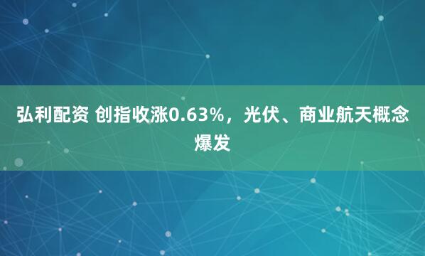 弘利配资 创指收涨0.63%，光伏、商业航天概念爆发