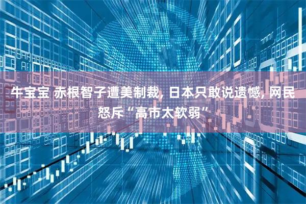 牛宝宝 赤根智子遭美制裁, 日本只敢说遗憾, 网民怒斥“高市太软弱”